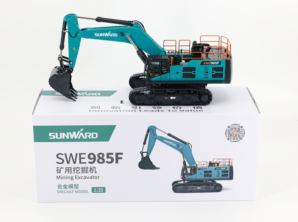 SWE985F excavator အလွိုင်းအင်ဂျင်နီယာယာဉ်မော်ဒယ် simulation ကလေးကစားစရာကားအဆင်တန်ဆာများ